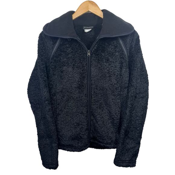 Athleta Jacket Women Size S Black Tugga Sherpa Fleece Full Zip 33019 Active Top - Picture 1 of 9